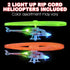 Set 2 8 3+ ArtCreativity Light Up Flying Helicopter Toys for Kids of with LED Lights, Handheld Launcher, Soars Over