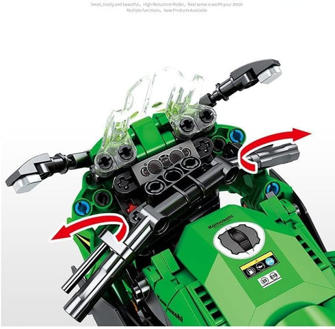 Pasyru Technology Motorbike Building Set, 862 Pcs Superbike for Kawasaki Ninja 400 Model Building Toy