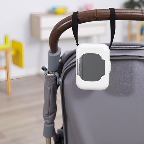 Jowxsx Grey Travel Wipe Holder Reusable, Wet Wipe Container Box Strollers, Hanging Dispensers Refillable Wipe Case Safe