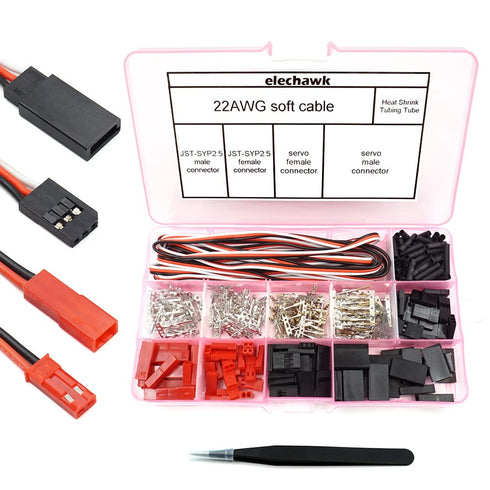 40 Sets Servo Plug Male Female Connector Crimp Pin Cable Kit, Compatible JST SYP Futaba for Hitec Spektrum RC