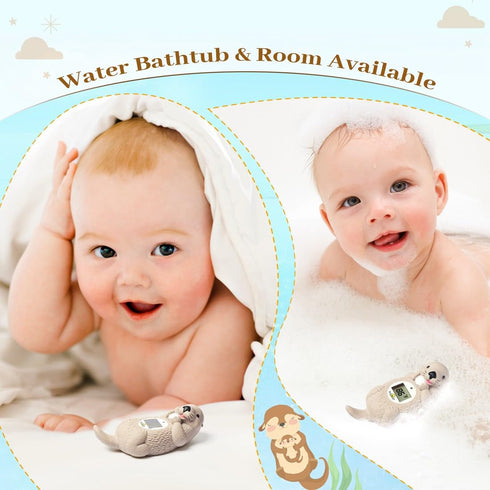 Baby Bath Thermometer for Infants, Digital Water Thermometer for Bathtub, Safety Floating Toy (Otter-OWN)