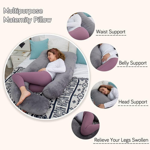60 Inch Pregnancy Pillow for Sleeping, Extra Large U Shaped Body Pillow, Maternity Pillow for Pregnant Women
