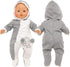 Baby Doll Clothes Casual Cute Handmade Elephant Long-Sleeved Clothing Set Outfit with Hat for 14-17 Inch Dolls Gift Set