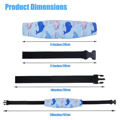 Naturahand 3 Pcs Baby Head Support Band for Stroller Car Seat Neck Relief Strap Headrest for Sleeping Traveling Head