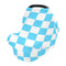 Jynexis Sky Blue Checkerboard Plaid High Stretchy Car Seat Cover for Babies Multi