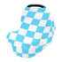 Jynexis Sky Blue Checkerboard Plaid High Stretchy Car Seat Cover for Babies Multi