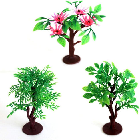 OrgMemory Upgrade Trees Cake Decorations, 19pcs Model Trees with Bases, Ho Scale Diorama Supplies