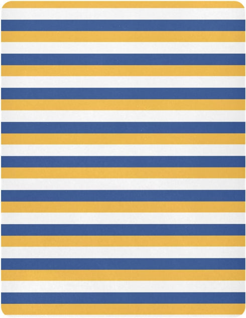 Pigsaly 28x52 inch Crib Sheets White Yellow Blue Stripe Baby Sheet for Standard Crib Mattress Boys Girls Toddler Bed