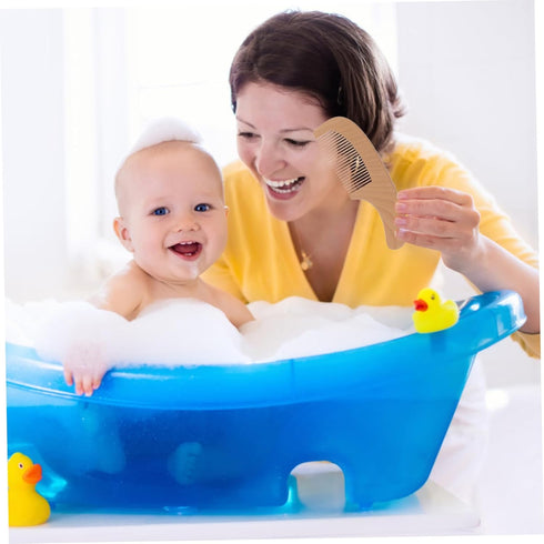 Set KOMBIUDA Hair Brush with Soft Bristles and Comb Gentle Scalp Cleaning and Bath Brush for Newborns Parents