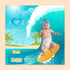 Baby Monthly Milestone Blanket, Sea Surfboard Waves, Newborns 1 to 12 Months with 4 Frames and 1 Headband