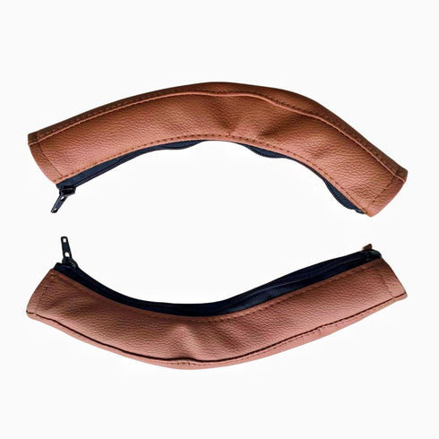 2Pcs/Pair Removable Zipper PU Leather Bumper Handlebar Sleeve Protect Case for Baby Stroller