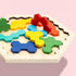 GEKELI 4 Pack Wooden Blocks Puzzles, Russian Blocks, Hexagon Puzzles, Tangrams Puzzles, Board Tic Tac Toe Game, Brain