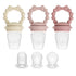 PandaEar 3 Pack Baby Fruit Food Feeder Pacifier - 3 Different Size Silicone Pouch, Silicone Teethers for Babies 3-6-12