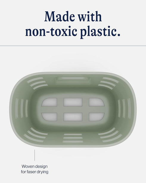 9 5.5 8.5 Lalo Bath Time Storage Bin - Keep Items Organized & Dry with Non-Toxic Plastic, Easy Cleanup, Removable