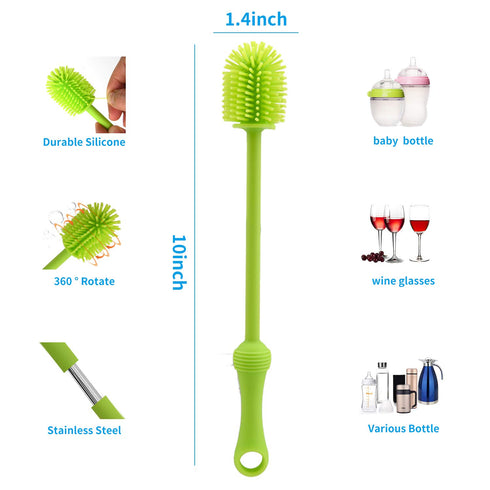 Food Feeder Baby Fruit Feeder Pacifier (3 Pcs) with Silicone Pacifiers, Baby Food Dispensing Spoon, Bottle Brush