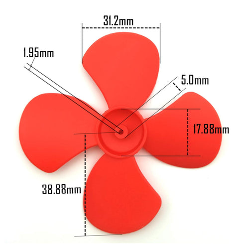 2mm 4 80mm (32PCS) EUDAX Micro DC Motor Shaft Propeller with Vanes Fan Shape for Fan Leaves Ship Model RC Boat DIY