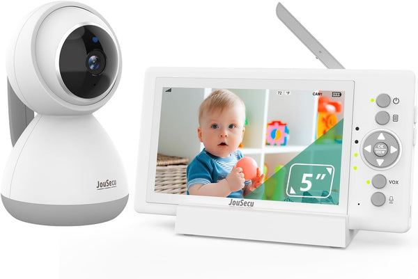 JouSecu Baby Camera Monitor with 30 Hours Battery Life, Pan-Tilt-Zoom Video Baby Monitor