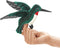 Folkmanis Mini Hummingbird Finger Puppet, Bluegreen, White, Red, Black, 1 EA