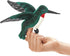 Folkmanis Mini Hummingbird Finger Puppet, Bluegreen, White, Red, Black, 1 EA