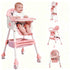 Virplik Portable Baby High Chair for Babies & Toddlers, Easy-Clean Multi-Use Feeding Chair