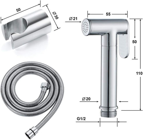ZLOCYIVHE Set Handheld Bidet Sprayer for Toilet, Cloth Diaper Sprayer, Pet Dog Bath, Bathroom Cleaning and Personal