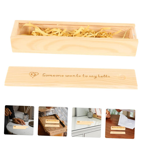 ORFOFE Natural Wood Pregnancy Test Keepsake Box Elegant Storage for Pregnancy Tests and Mementos Multifunctional