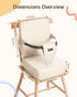 Adjustable Beige Toddler Booster Seat for Dining - Comfortable Kids Booster