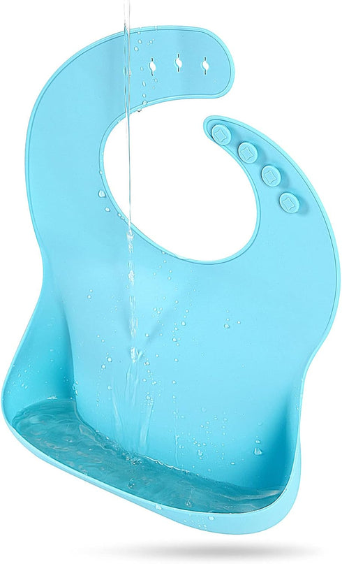 Silicone Bibs for Babies Toddler Set of 3, BPA Free, Soft Adjustable Waterproof Feeding Essentials