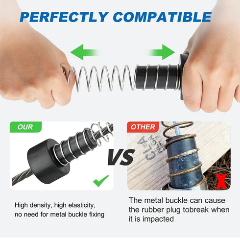Zipline Spring Brake, 6.5ft Heavy Duty Stainless Steel Stopper for Backyard Zipline