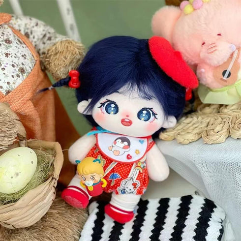 niannyyhouse 20cm Plush Doll Girl, 8" Normal Body Stuffed Body, Wearable Clothing Dress Up Gifts (a-39-without skeleton)