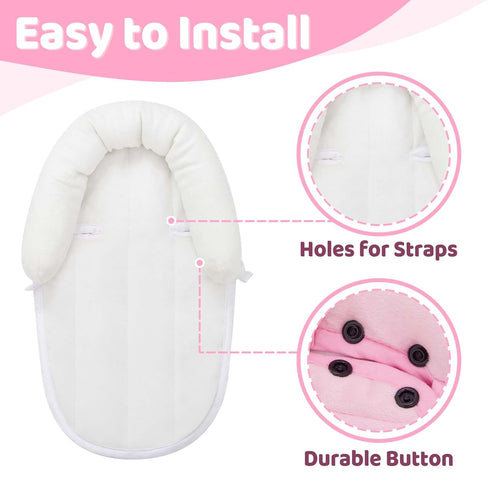 3-in-1 Pro Goleem Breathable Baby Car Seat Head Support, Soft Infant Car Seat Insert, Carseat Cushion for Newborn