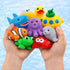 15 PCS Ocean Animals Rubber Bath Toy Water Squirters with Floating Bathtub Squeeze and Play Soft Sea Creatures anf