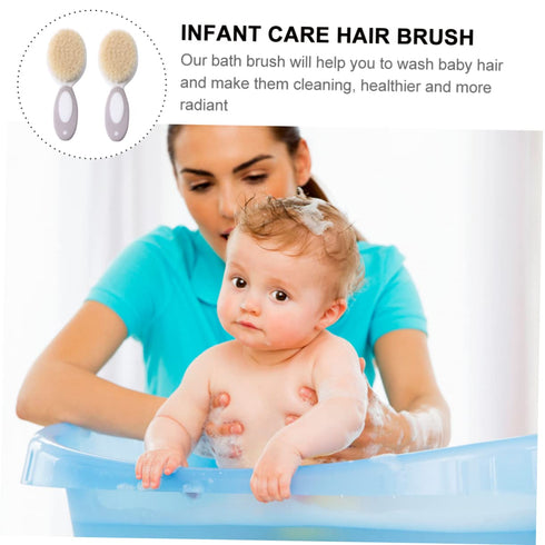 Set HEMOTON Infant Care Wool Shampoo Brush Brush and Comb Newborn Hair Care Products