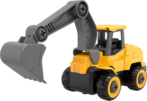 Take Apart Toy Excavator with Electric Screwdriver, Remote Control Construction Set for Indoor/Outdoor STEM Play