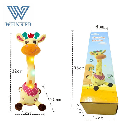 WHNKFB 6-12 1-3 Dancing Giraffe Plush Baby Toy Months - Talking Giraffe Stuffed Animal Singing Songs & Repeat What You