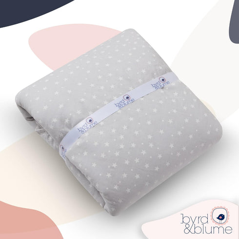 Tummy (40"x40") Byrd & Blume Round Baby Play Mat, Organic Cotton Soft Padded Nursery Floor Mat, Safe Hypoallergenic