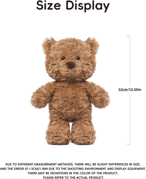 13 Inches Teddy Bear Stuffed Animals Premium Teddy Bear Plush Toys Soft and Comfort Plushies Gift for Kids, Brown