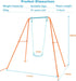Set, 4 Sets HONEY JOY Metal Swing Frame Heavy Duty A-Frame Toddler Swing Stand with Belt Swing, Ground Stakes, Outdoor