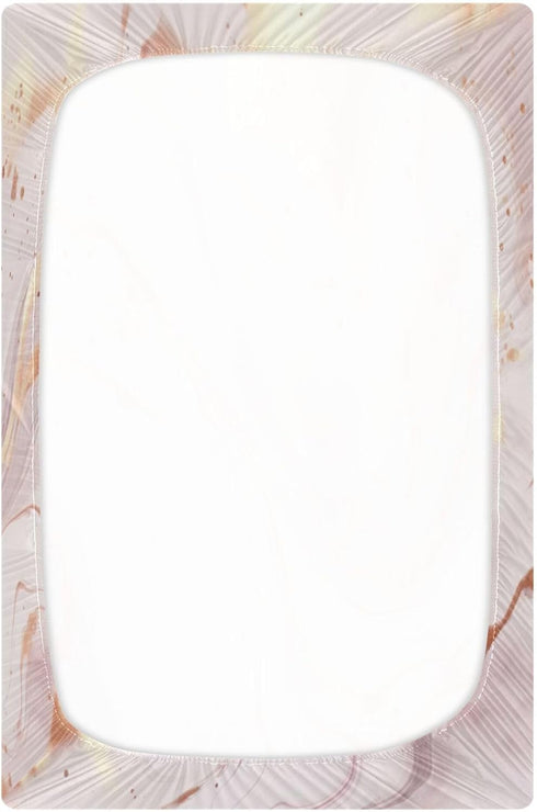 Qilmy 27 39 Gold Marble Fitted Crib Sheet for Girls and Boys, Soft Breathable Baby Crib Sheets for Standard Crib