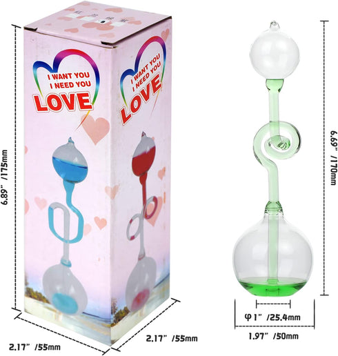 Office Thinking Hand Boiler, Glass Science Energy Transfer Experiment Thermometer Spiral Glass Toy Gifts (Green)