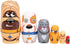 Moonmo 6pcs Handmade Wooden Russian Nesting Dolls, Cute Dogs Matryoshka Dolls
