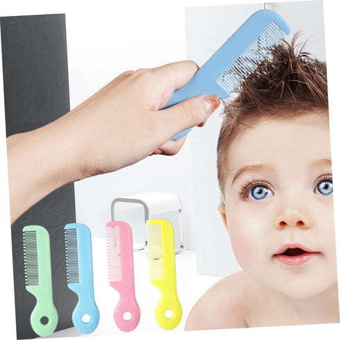 Galepromot 4Pcs Newborn Hair Comb Baby Comb Round Teeth Combs Wide Tooth Hair detangler for Toddler Pocket Hair Comb