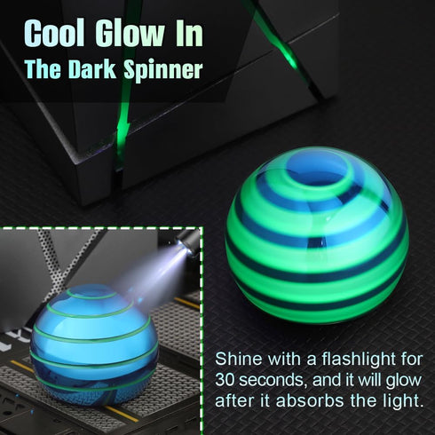 Mechaniker Luminous Desk Spinning Toys for Kids Adults, Metal Optical Illusion Fidget Spinner, Glow in The Dark Kinetic