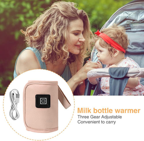 Denpetec Baby Bottle Warmer,USB Milk Heat Keeper, Gentle Warmth Maintain Perfect Temperature for Baby Milk,Used
