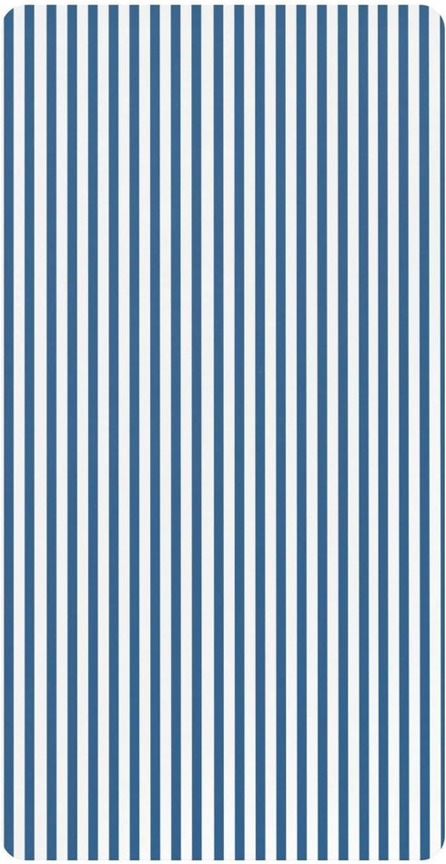 CZXW Blue White Stripes Crib Sheets Fitted 52" x 28" Natural Cotton Soft