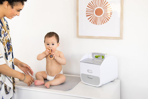 Ubbi Portable Diaper Changing Station Diaper Storage Caddy Organizer with Folding Changing Mat, Stores Baby Diapers