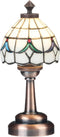 Mini Dollhouse Tiffany Table Lamp, LED Miniature Accent Lighting for Dolls House Decor, Functional Light, Furniture