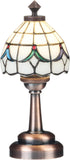 Mini Dollhouse Tiffany Table Lamp, LED Miniature Accent Lighting for Dolls House Decor, Functional Light, Furniture