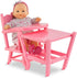 2-in-1 14" 17" Corolle Baby Doll High Chair - Design fits and Baby Dolls, Pink