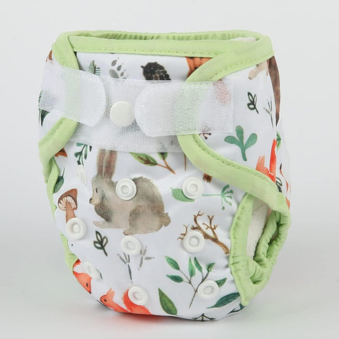 Sigzagor Newborn Baby Cloth Diaper Cover Nappy Hook and Loop (Wolf Rabbit)